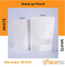 Load image into Gallery viewer, Stand Up Pouch with Window White
