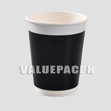 Load image into Gallery viewer, Valuepac Double Wall Paper Cup for Hot Drink or Coffee Black