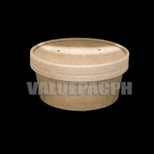Load image into Gallery viewer, Kraft Paper Bowl Tub 380ml 380cc with Kraft Lid Cover
