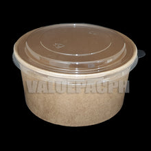Load image into Gallery viewer, Kraft Salad Fruit Paper Bowl 1000ml with Lid