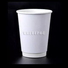 Load image into Gallery viewer, Valuepac Double Wall Paper Cup for Hot Drink or Coffee 15oz 500ml (White)