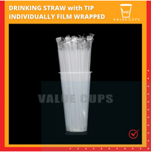 Load image into Gallery viewer, Thin Straw with Tip Drinking Straw (Individually Wrapped) 100pcs (VCT)
