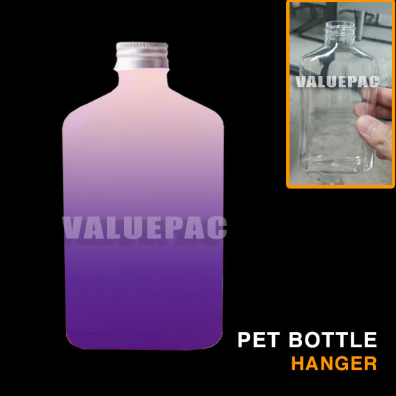 Valuepac PET Bottle Flat Gin Bottle/Hanger Bottle with Aluminum Lid