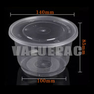 Valuepac Round Bowl Soup Bowl 999ml Microwavable Container Clear
