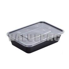 Load image into Gallery viewer, RE500 Rectangle Microwavable Container RE1000 with LId Black

