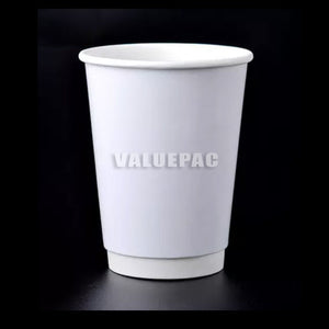 Valuepac Double Wall Paper Cup for Hot Drink or Coffee 15oz 500ml (White)